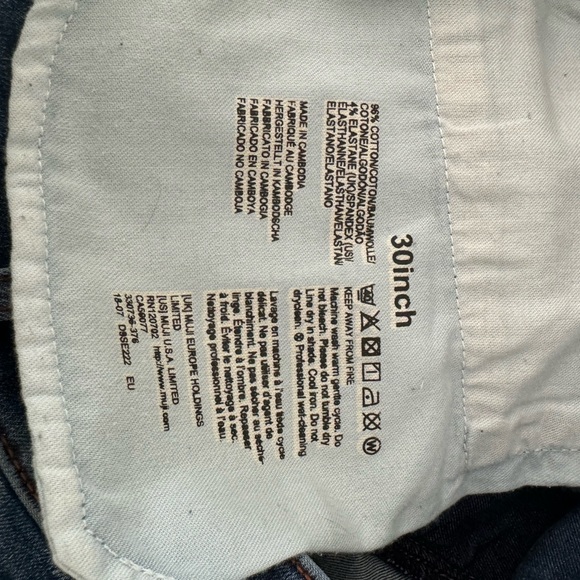 MUJI Soft Denim Straight Leg Jeans - Men's Size 30x32 - Blue - Unfinished Hems - Picture 12 of 15